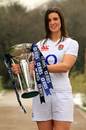 England's Sarah Hunter clasps the Women's Six Nations trophy