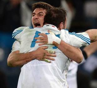 Italy celebrate their historic win over France, Italy v France, Six Nations, Stadio Olimpico, Rome, Italy, February 3, 2013