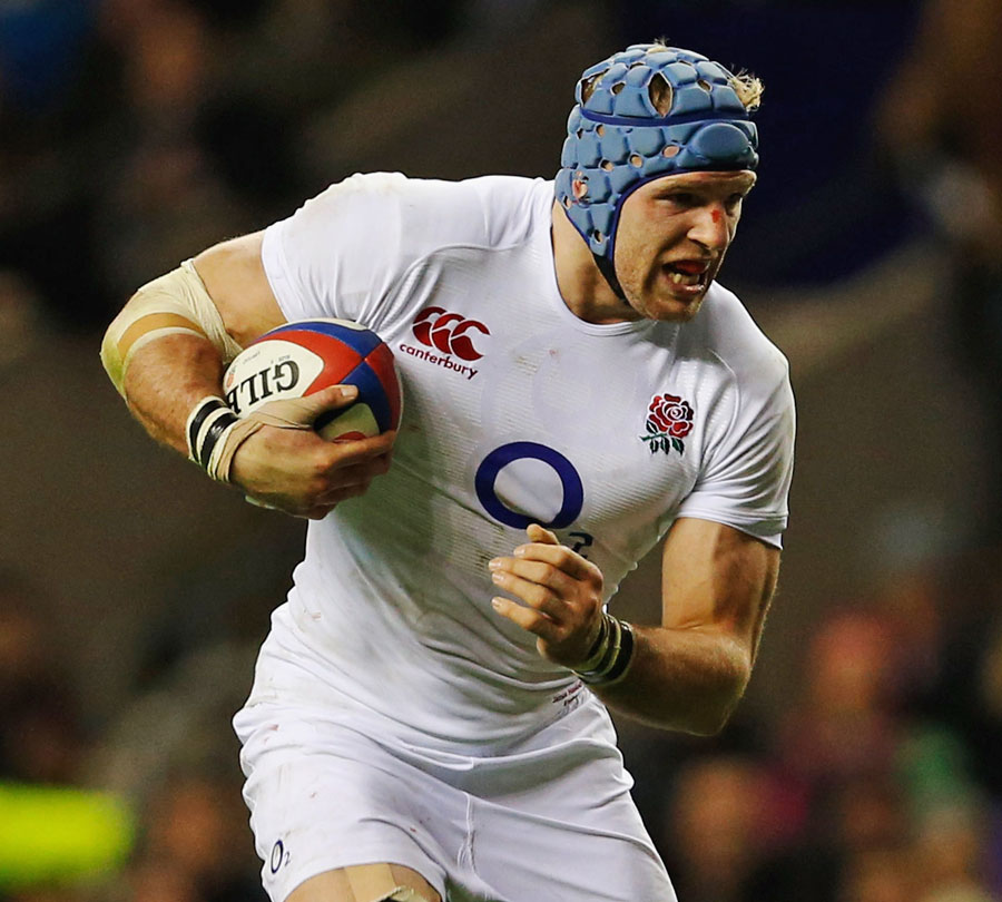 England's James Haskell on the charge