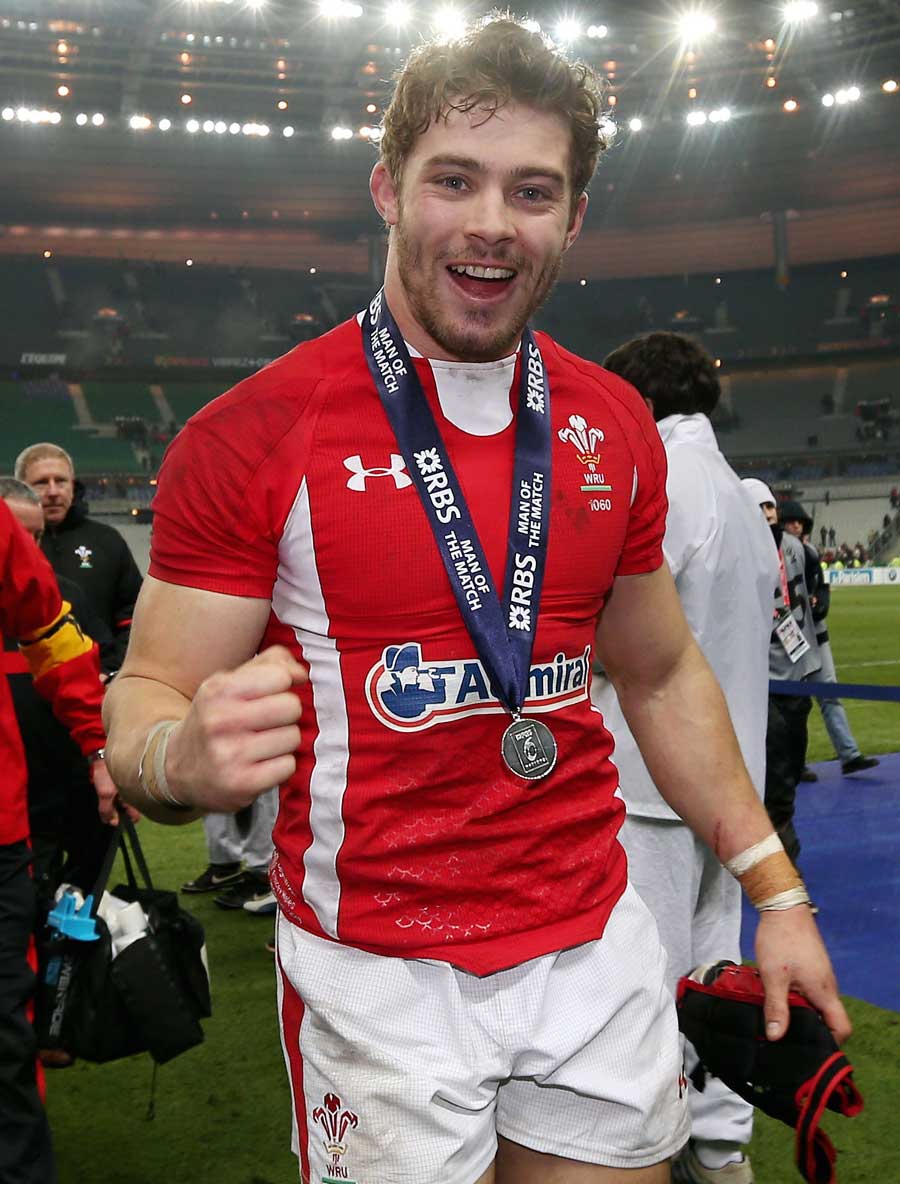 Wales' Leigh Halfpenny enjoys the moment