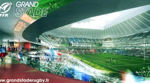 The winning design for the new French national stadium, Evry-Essonne, France, February 12, 2013