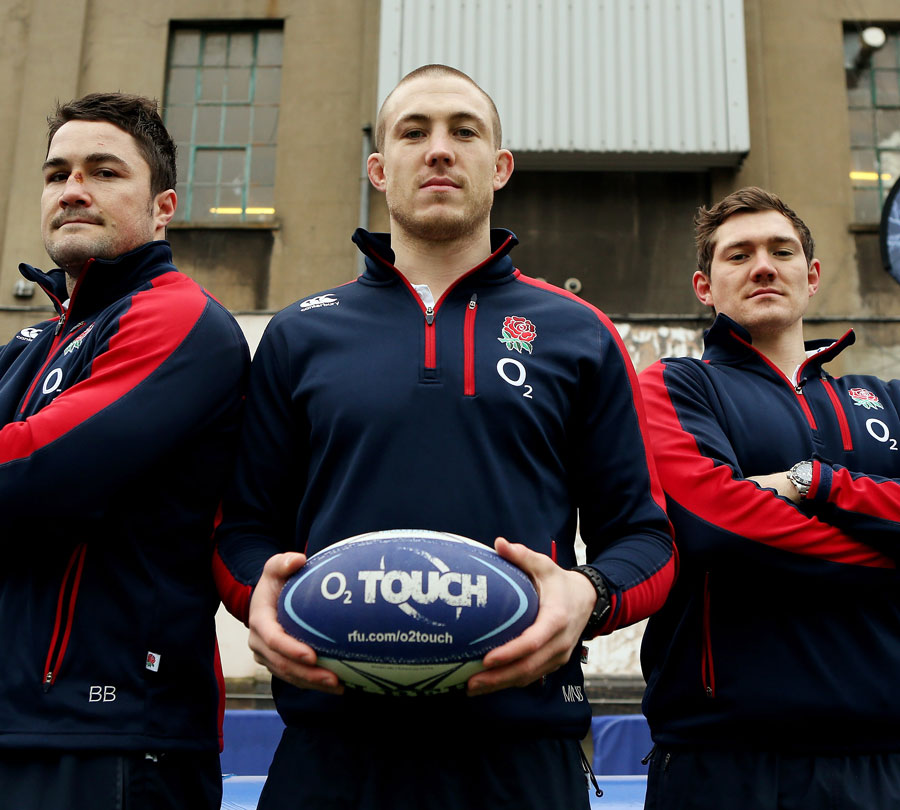 Brad Barrit, Mike Brown and Alex Goode at the Launch of the O2 Touch Campaign