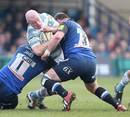 Scott Lawson of London Irish is tackled by Bath's David Wilson