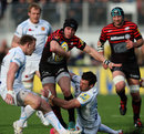 Saracens' Ben Ransom runs at the Exeter defence