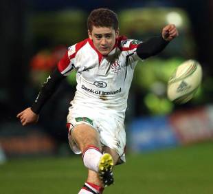 Ulster's Paddy Jackson goes for the posts, Ulster v Northampton Saints, Heineken Cup, Ravenhill, Belfast, December 7, 2012