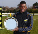 London Wasps' Christian Wade poses with the Land Rover Discovery Player of the Month award 
