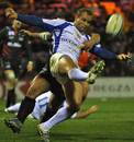 Montpellier's Rickus Lubbe clears his lines