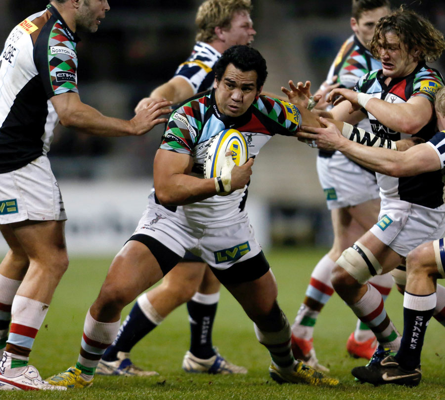 Quins' Maurie Fa'asavalu looks to protect the ball