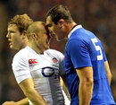 England's Mike Brown and France's Yoann Maestri go head-to-head
