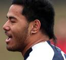 England's Manu Tuilagi shows off his injured ear