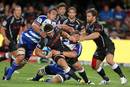 The Sharks' Marcell Coetzee attacks the Stormers