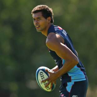 The Waratahs' Ben Volavola catches a pass during training, New South Wales waratahs, Super Rugby, February 18, 2013