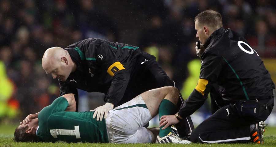 Ireland's Eoin Reddan receives some attention