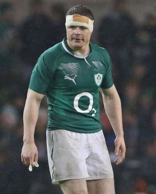 Ireland's Brian O'Driscoll takes a breather, Ireland v France, Six Nations, Aviva Stadium, Dublin, Ireland, March 9, 2013