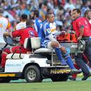 The Stormers' Bryan Habana leaves the field injured