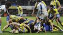 Clermont's Gerhard Vosloo stretches over the try line