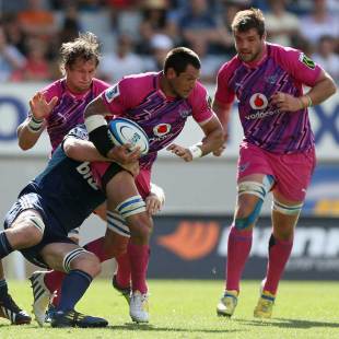 The Bulls' Pierre Spies powers through a Blues tackle, Blues v Bulls, Super Rugby, Eden Park, Auckland, March 10, 2013