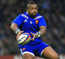 France's Mathieu Bastareaud spins the ball in midfield