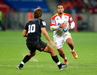 The Chiefs' Lelia Masaga on the attack against Southern Kings, Super Rugby, Southern Kings v Chiefs, Nelson Mandela Bay Stadium, Port Elizabeth, South Africa, March 15, 2013