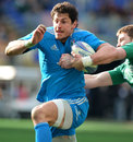 Italy's Alessandro Zanni stretches the Ireland defence