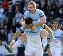 Bayonne's Marvin O'Connor leads his side's celebrations