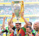 Harlequins' Nick Easter celebrates winning the Aviva Premiership