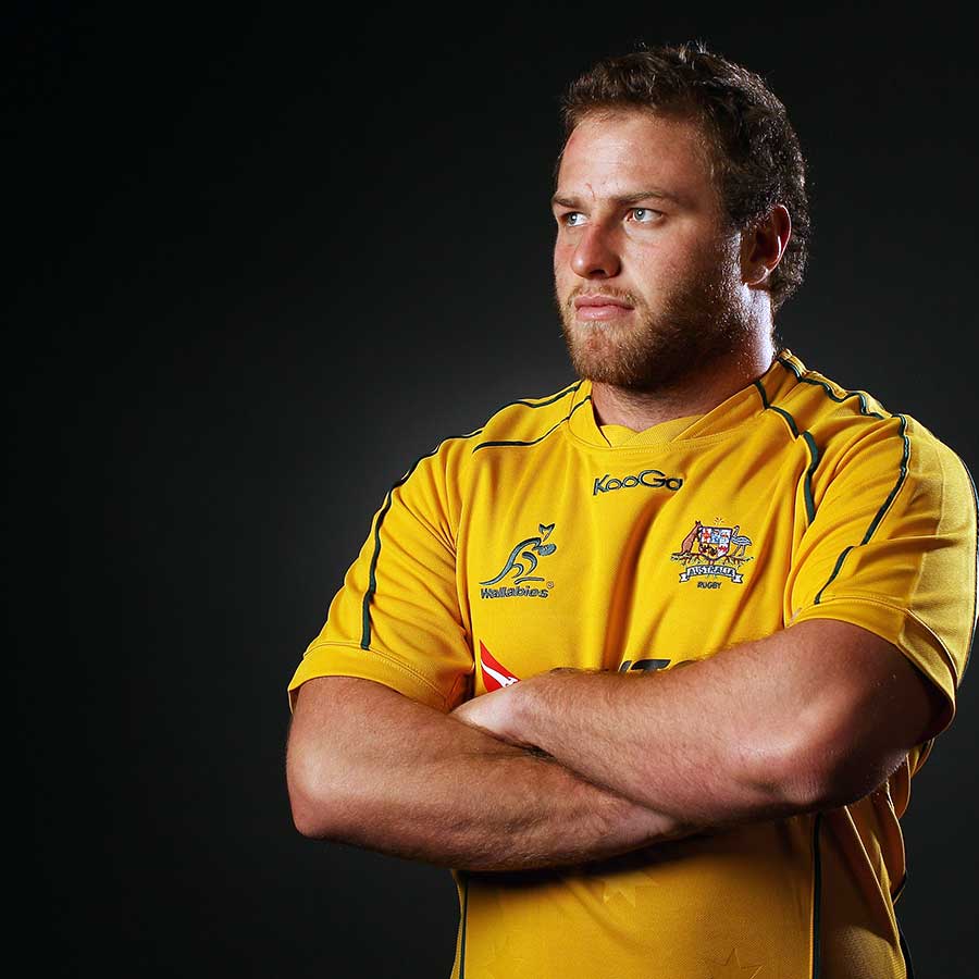 The Brumbies' Dan Palmer poses during a Wallabies portrait session