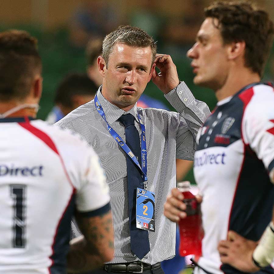 The Rebels' Damien Hill looks on after his side had defeated the Force