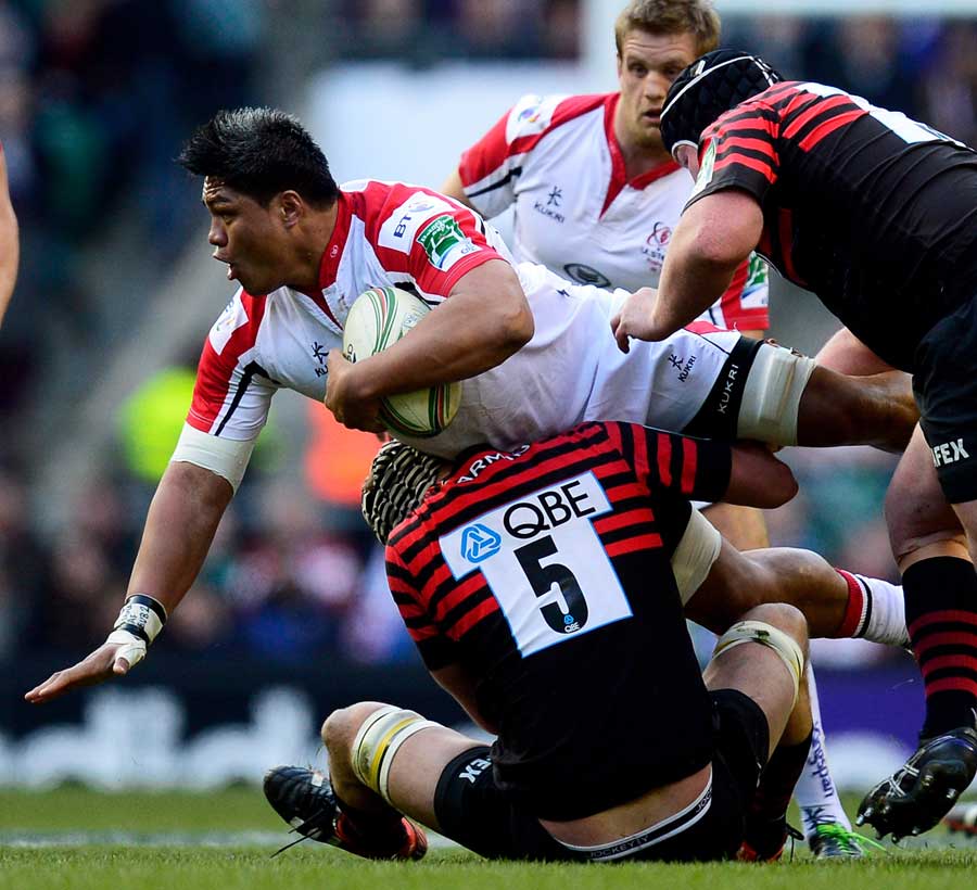 Ulster's Nick Williams is halted by Alastair Hargreaves