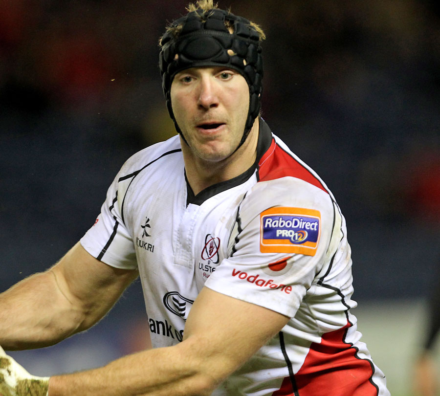 Ulster's Stephen Ferris looks to shift the ball