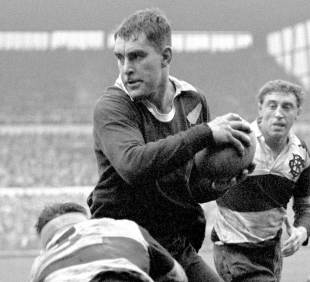Colin Meads takes the ball into contact, Barbarians v New Zealand, Cardiff Arms Park, February 15, 1964