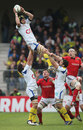 Clermont's Julien Bonnaire stretches for the ball at a lineout