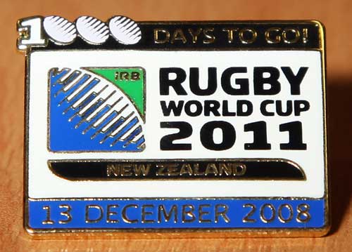 A special, commemorative gold Rugby World Cup 2011 pin