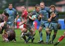 Cardiff Blues' Andy Powell charges upfield 