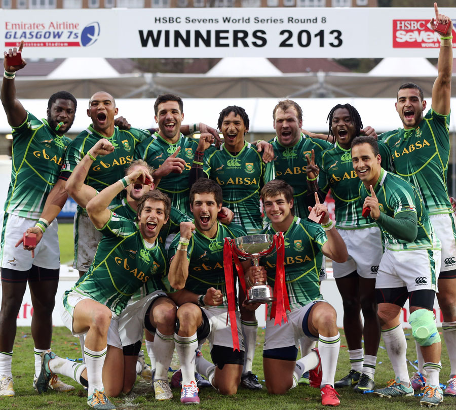 South Africa celebrate claiming the Glasgow 7s crown