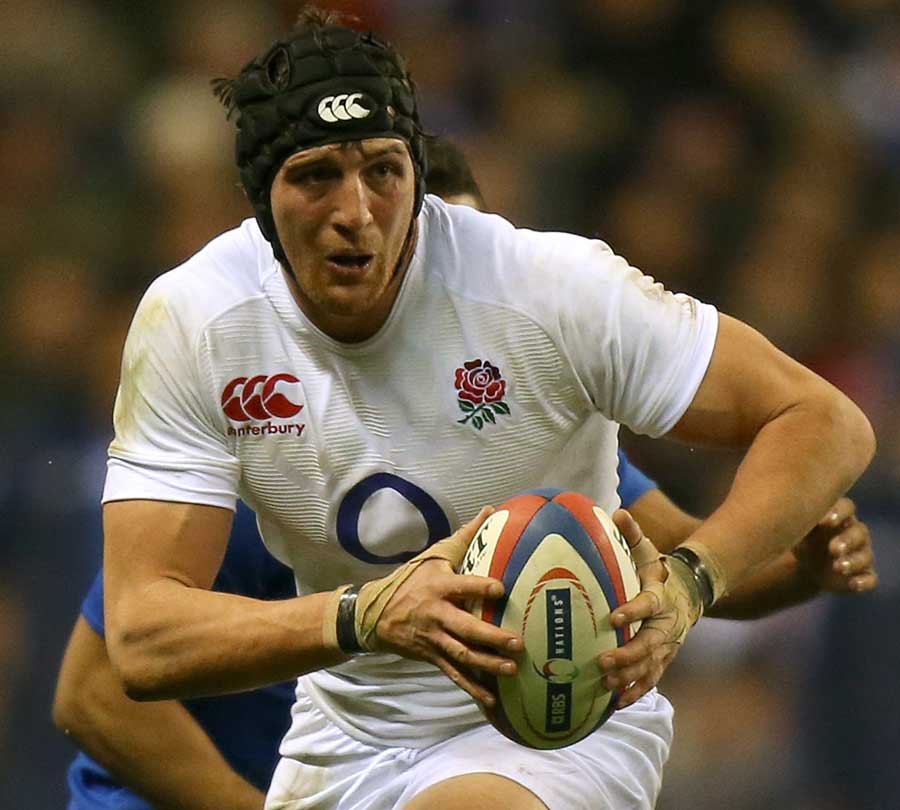 England's Tom Wood charges forward
