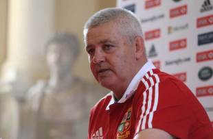 Lions coach Warren Gatland fields questions from the media, British & Irish Lions media day, Syon House, London, May 13, 2013
