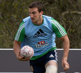 Lions captain Sam Warburton in action during training, British & Irish Lions conditioning camp, WRU National Centre of Excellence, Vale of Glamorgan, Cardiff, May 15, 2013