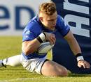 Leinster's Ian Madigan crashes over for their first try