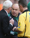Leicester boss Richard Cockerill remonstrates with the officials on the touchline