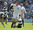 England's David Wilson off loads the ball