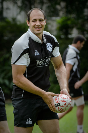 Barbarians captain Sergio Parisse takes part in a training session, Hong Kong, May 28, 2013