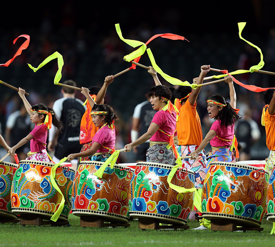 Drummers bring some colour to the Lions' opening clash in Hong Kong