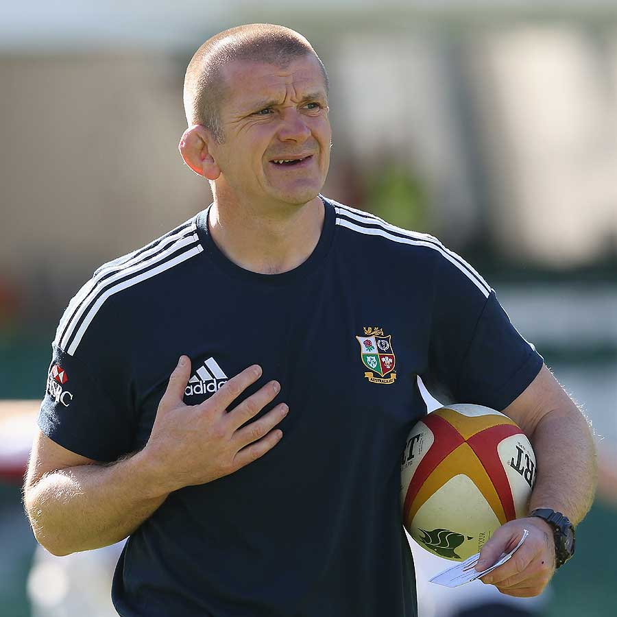 Lions forward coach, Graham Rowntree looks on during the British and Irish Lions captain's run