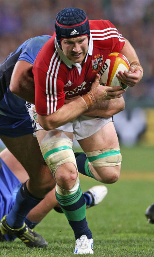 Lions flanker Sean O'Brien on the charge, Western Force v British & Irish Lions, Patersons Stadium, Perth, June 5, 2013