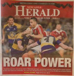 The front page of the Newcastle Herald, Newcastle, June 12, 2013
