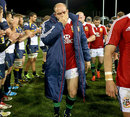 Dejected Lions captain Rory Best leads his side from the field