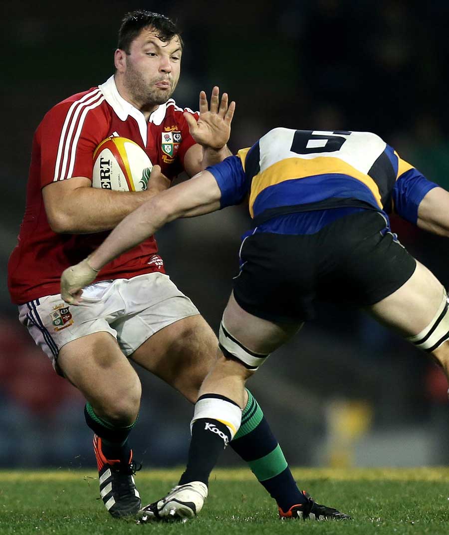 The Lions' Alex Corbisiero takes the game to the Combined Country