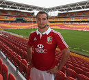 Lions captain Sam Warburton poses at the Suncorp Stadium