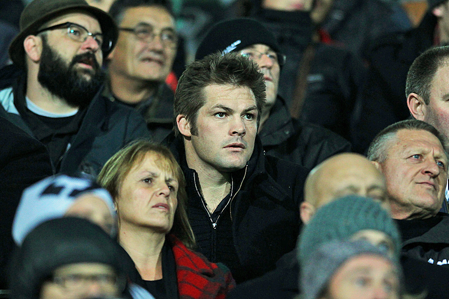 New Zealand's Richie McCaw watches the third Test in New Plymouth